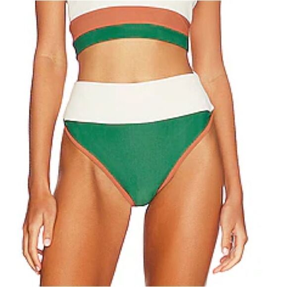 New Beach Riot Emmy Colorblock Bikini Bottom Psychedelic Suede - Picture 3 of 5